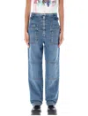 STELLA MCCARTNEY BIKER DENIM PANTS IN MEDIUM BLUE FOR WOMEN