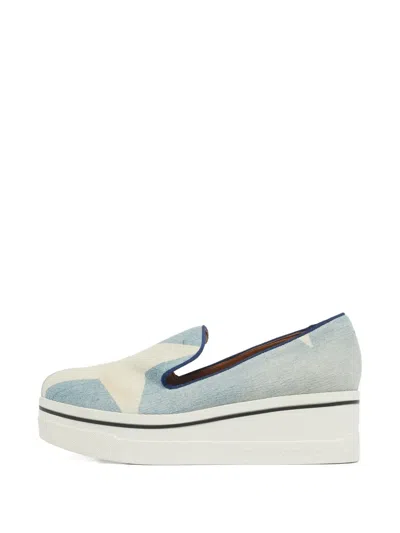 Pre-owned Stella Mccartney Binx Platform-sole Sneakers In Blue