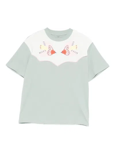 Stella Mccartney Kids' Bird-appliqué T-shirt In Green