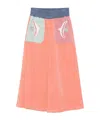 Stella Mccartney Bird-embroidered Corduroy Trousers In Pink