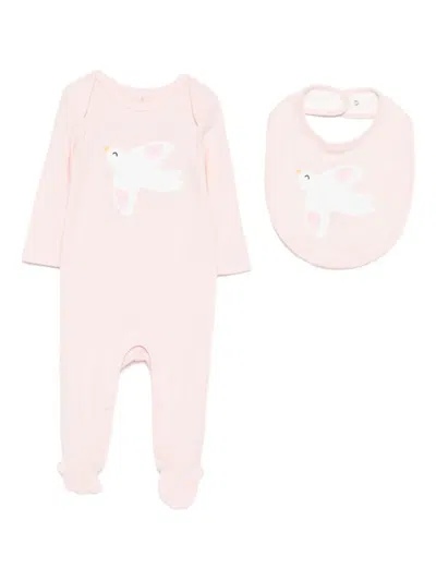 Stella Mccartney Bird-print Babygrow Set In Pink