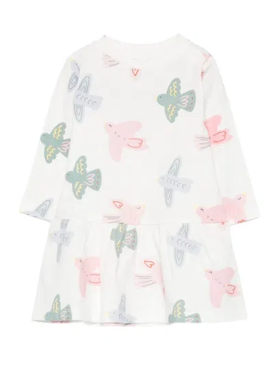 Stella Mccartney Babies' Bird-print Dress In White