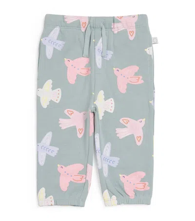 Stella Mccartney Kids' Bird Print Jersey Sweatpants In Gray