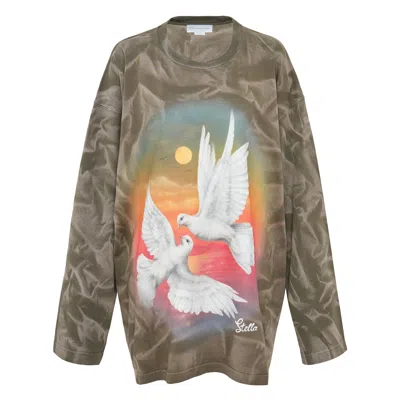 Stella Mccartney Bird Print Long Sleeve T-shirt In Multi