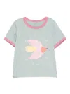 Stella Mccartney Bird-print Ringer T-shirt In Green