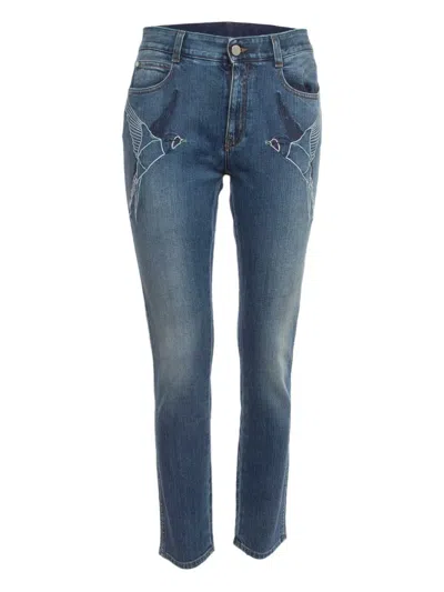 Pre-owned Stella Mccartney Bird-embroidery Jeans In Blue