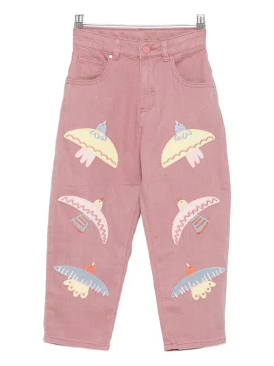 STELLA MCCARTNEY BIRDS-EMBROIDERY JEANS
