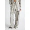Stella Mccartney Birds Print Silk Satin Pants In Mud