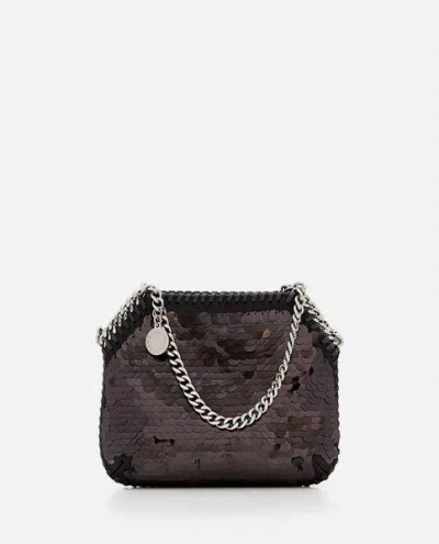 Stella Mccartney Mini Shoulder Bag Oversized Paillettes In Black