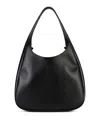 Stella Mccartney Black Leather Hobo Bag With Logo Women In Negro