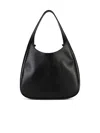 Stella Mccartney Black Leather Hobo Bag With Logo Women In Black