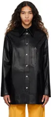 Stella Mccartney Black Alter Mat Faux-leather Jacket In 1000 Black