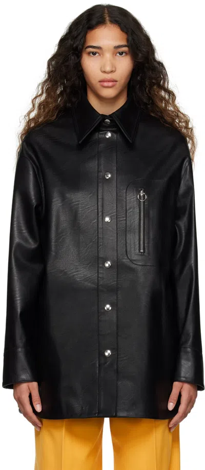Stella Mccartney Black Alter Mat Faux-leather Jacket In 1000 Black