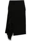 Stella Mccartney Black Applique-detailed Midi Skirt In Black