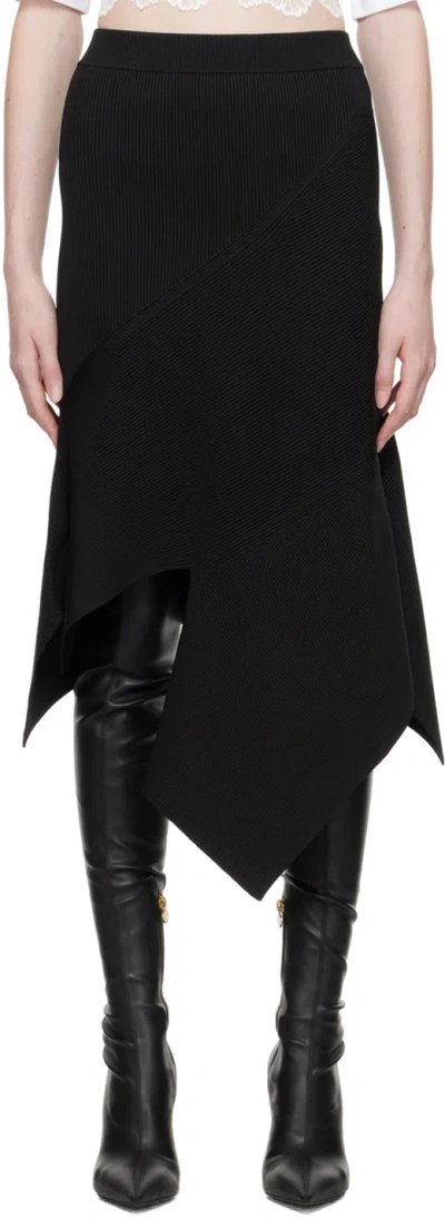 Stella Mccartney Black Asymmetric Midi Skirt In 1000 Black
