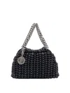 Stella Mccartney Falabella Popcorn Drawstring Crossbody Bag In Black