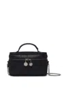 Stella Mccartney Womens Black Falabella Shaggy Woven Vanity Case In Black