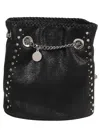 Stella Mccartney Shoulder Bag Eco Shaggy Deer W/studs In Black
