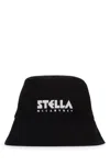 Stella Mccartney Black Classic Logo Bucket Hat In Black