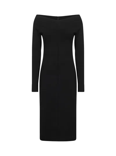 Stella Mccartney Black Compact Knit Midi Dress