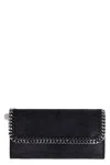 Stella Mccartney Black Shaggy Deer Falabella Wallet In Black