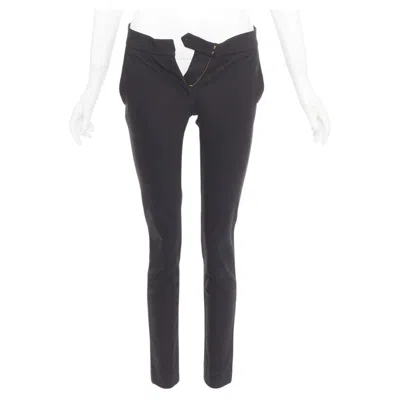 Pre-owned Stella Mccartney Black Cotton Blend Slash Pockets Cigarette Trousers It38 Xs