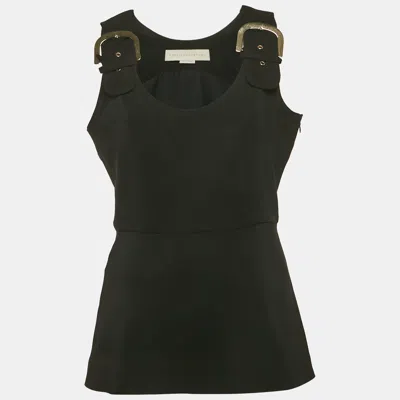 Pre-owned Stella Mccartney Black Crepe Buckle Detail Sleeveless Top M