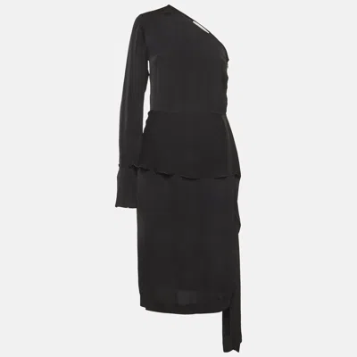 Pre-owned Stella Mccartney Black Crepe One Shoulder Midi Dress S