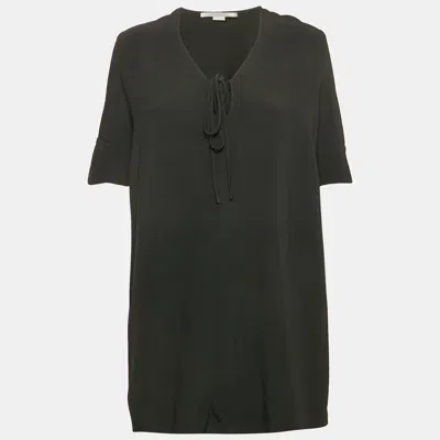 Pre-owned Stella Mccartney Black Crepe Tie-up Detail Mini Dress S
