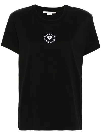 STELLA MCCARTNEY BLACK CREWNECK LOGO T-SHIRT