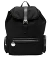 Stella Mccartney Dartmoor Drawstring Flap Backpack In Black