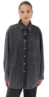 Stella Mccartney Black Denim Shirt Black Denim Wash In Black