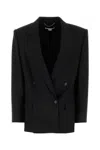 Stella Mccartney Wool Blazer With Button Detailing And Front Pockets In Black