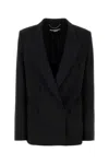 Stella Mccartney Double-breasted Stretch-wool Blazer In Black