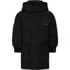 Stella Mccartney Black Down Jacket For Boy With Logo In Black