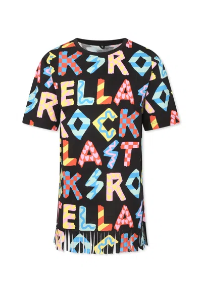 Stella Mccartney Kids' Cotton Jersey Dress In Black