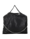 STELLA MCCARTNEY BLACK ECO SHAGGY DEER 3 CHAIN FALABELLA TOTE BAG FOR WOMEN