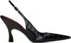 Stella Mccartney Black Elsa Pointed Toe Slingback Heels In 1000 Black