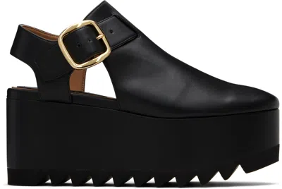 Stella Mccartney Black Elyse Closed-toe T-bar Platform Sandals
