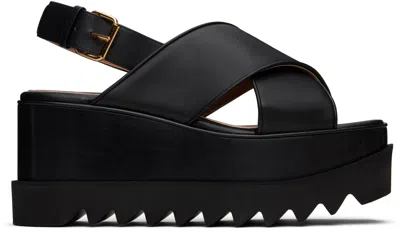 Stella Mccartney Black Elyse Platform Heeled Sandals In 1000 Black