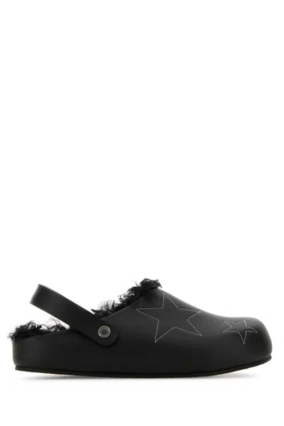 STELLA MCCARTNEY BLACK ELYSE SLIP ON SANDALS