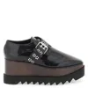 Stella Mccartney Elyse Buckle-fastening Lace-up Shoes In Black