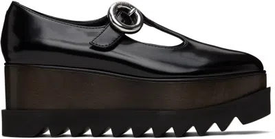 Stella Mccartney Black Elyse T-bar Platform Mary Jane Derbys In 1000 Black