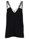 Stella Mccartney Reversible Satin Lace Trim Camisole In Black