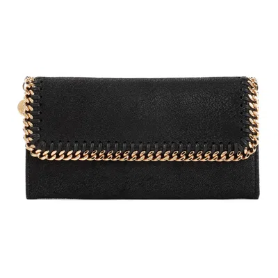 Stella Mccartney Black Falabella Continental Flap Wallet