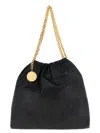 Stella Mccartney Black Falabella Drawstring Shoulder Bag In Black