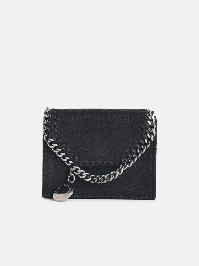 Stella Mccartney Black 'falabella Tri Fold' Wallet In 'shaggy Deer'