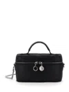 Stella Mccartney Womens Black Falabella Shaggy Woven Vanity Case In Black