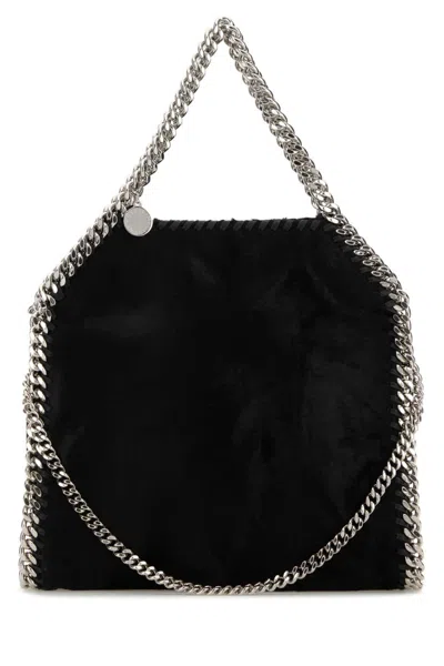 STELLA MCCARTNEY BLACK FALABELLA VELVET MINI TOTE