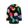 Stella Mccartney Polka-dot Faux-fur Jacket In Black